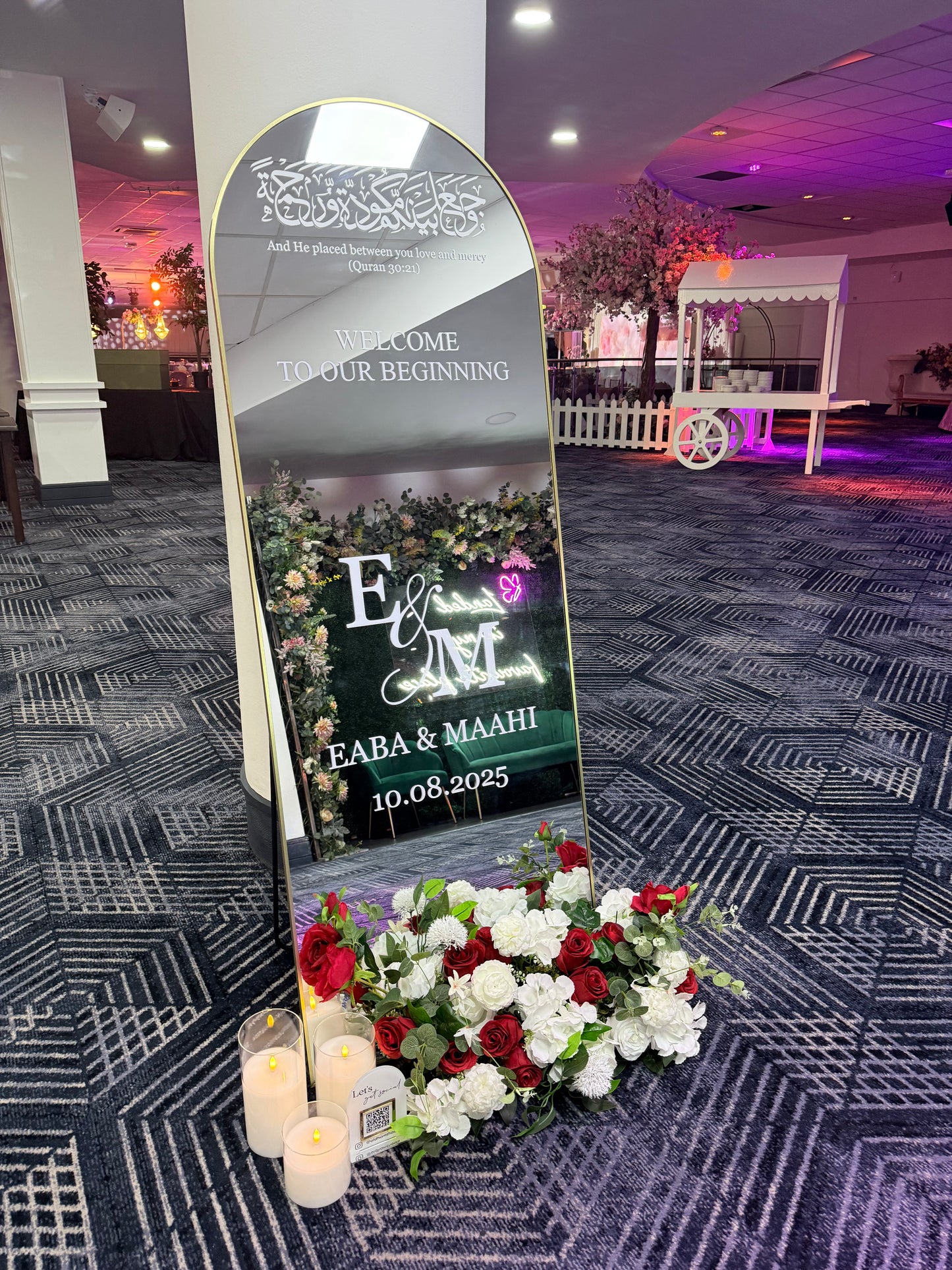 Mirror Welcome Sign Hire