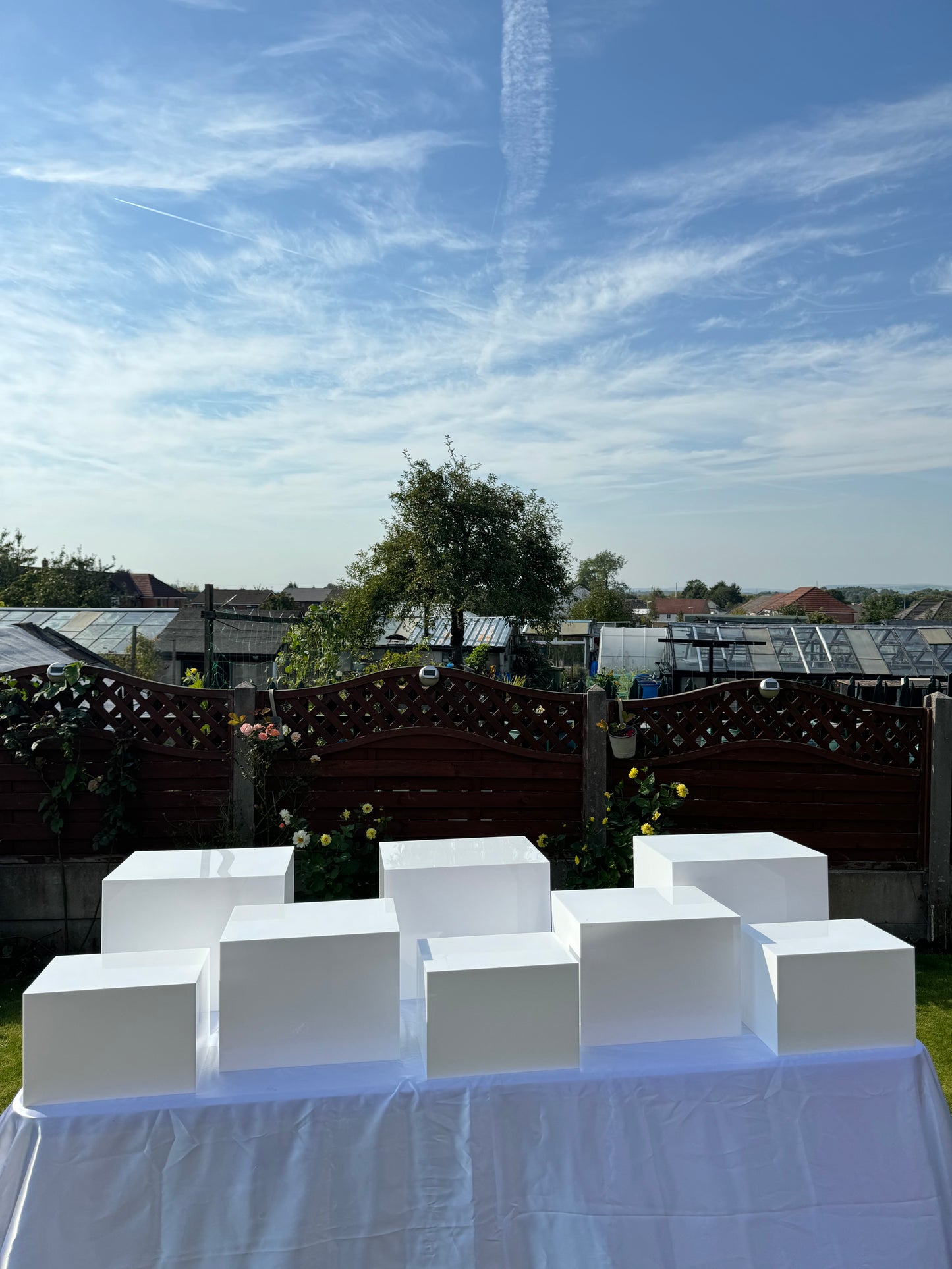 Rectangular White Acrylic Plinth Hire