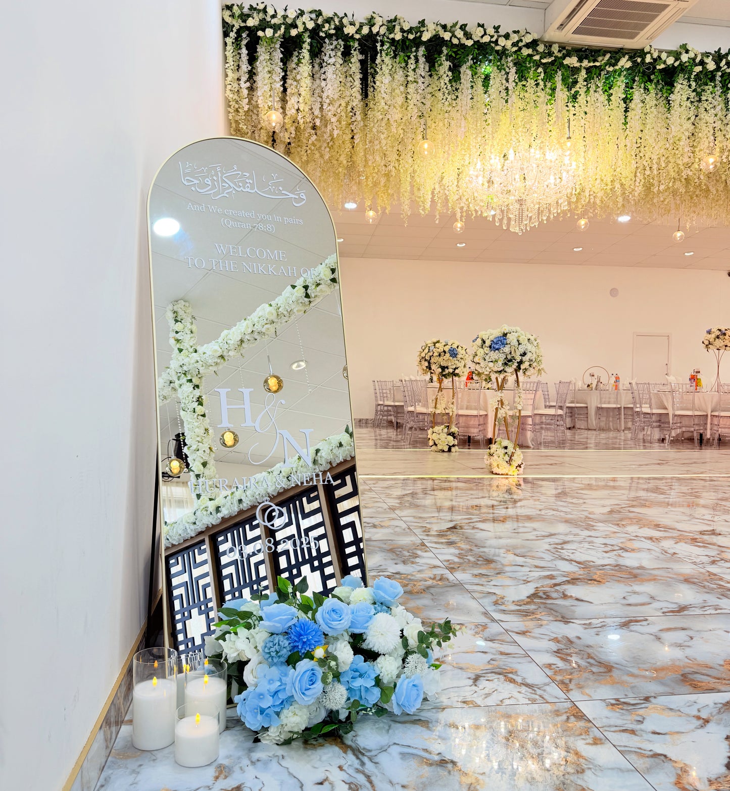 Mirror Welcome Sign Hire