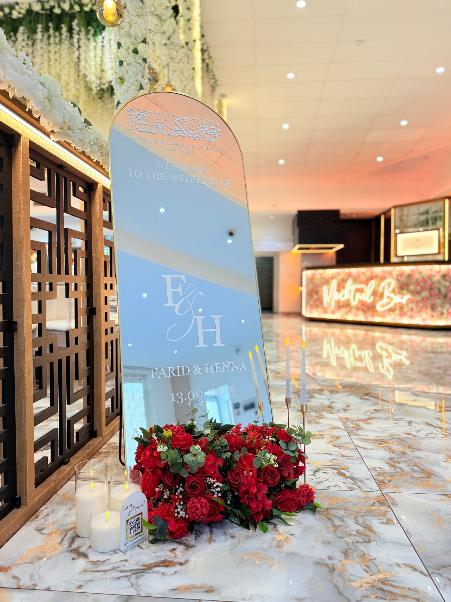 Mirror Welcome Sign Hire