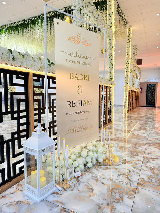 Frosted Welcome Sign Hire