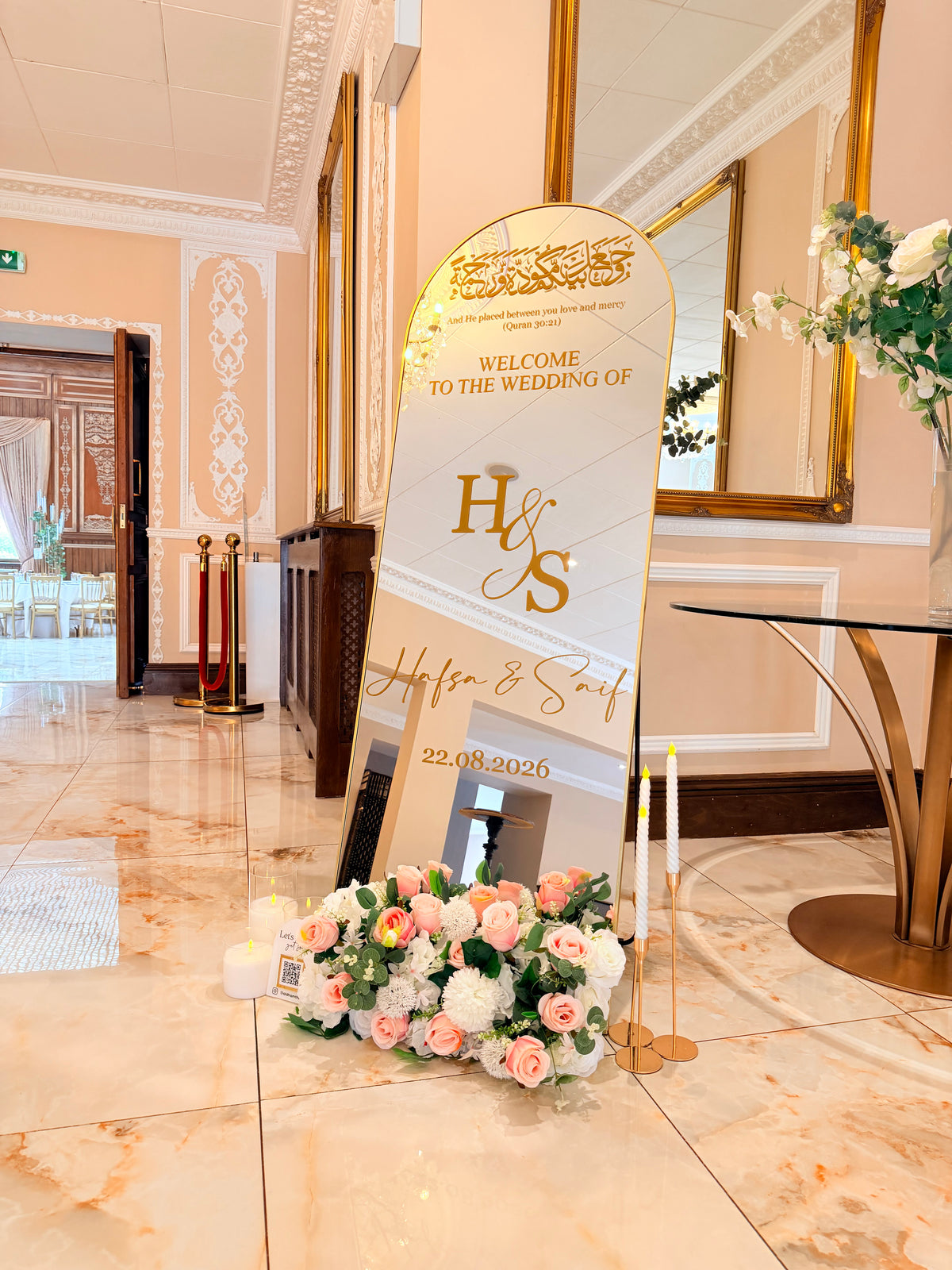 Mirror Welcome Sign Hire
