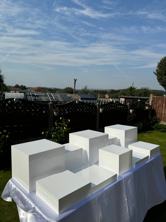 Rectangular White Acrylic Plinth Hire