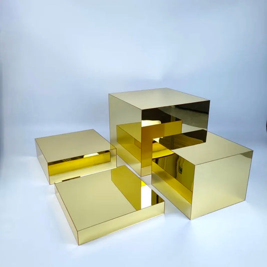 Gold Acrylic Plinth Hire