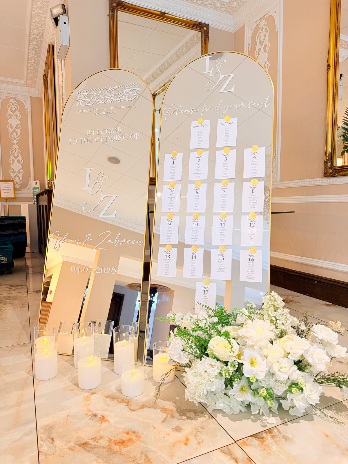 Mirror Welcome Sign Hire