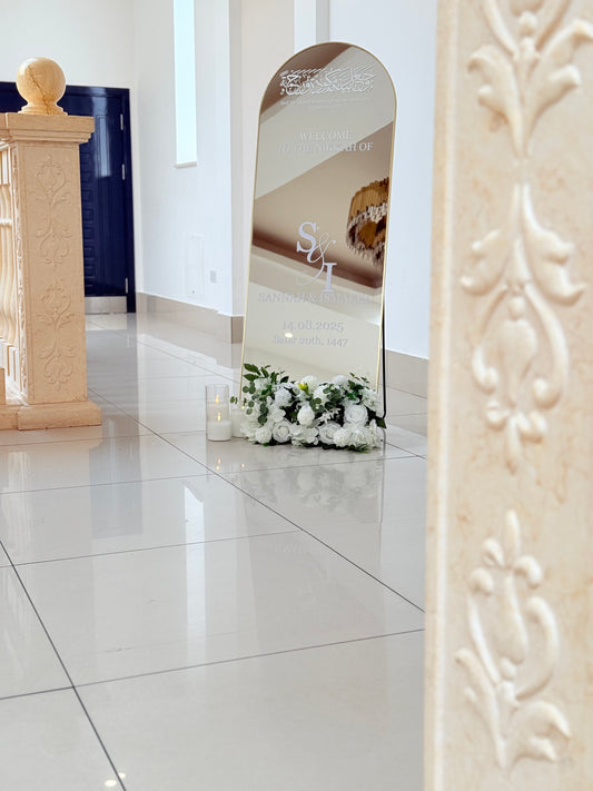 Mirror Welcome Sign Hire