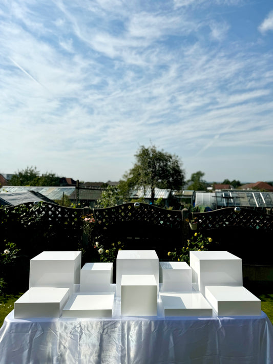 White Acrylic Plinth Hire