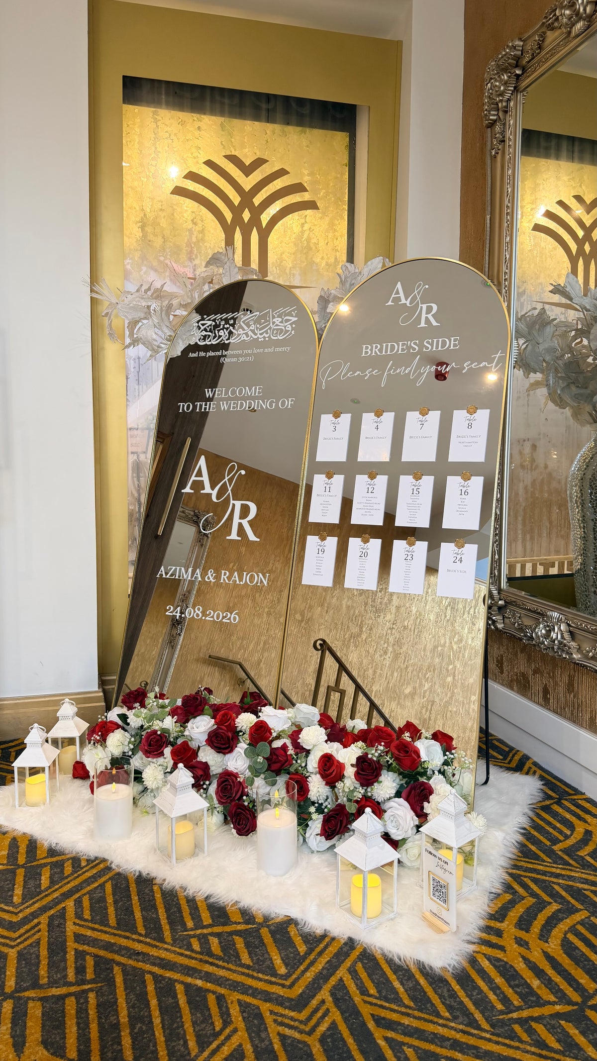 Mirror Welcome Sign Hire
