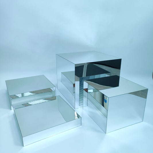 Chrome Acrylic Plinth Hire